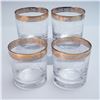 Image 2 : 4pc Cellini Crystal Old Fashioned Glasses with Gold Rim