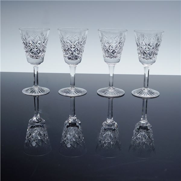 4pc Stuart Crystal Cordial Glasses, Westbury Pattern