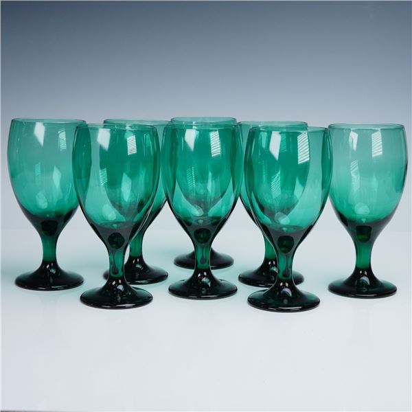 8pc Libbey Juniper Green Tear Drop Wine Glasses