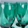Image 2 : 8pc Libbey Juniper Green Tear Drop Wine Glasses