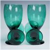 Image 4 : 8pc Libbey Juniper Green Tear Drop Wine Glasses