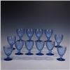 Image 1 : 12pc Villeroy & Boch Boston Blue Cut Glass Goblets