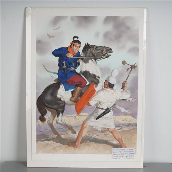 Angus McBride Original Gouache on Board, Ancient Japanese Warriors, Signed