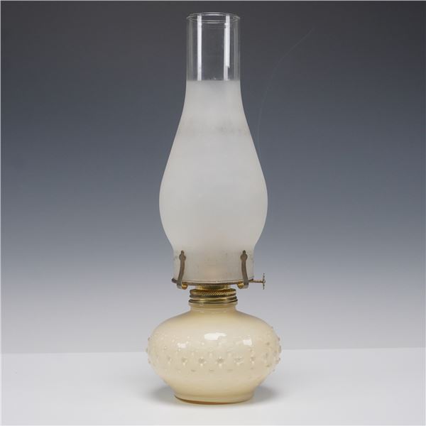 Lamplight Farms Hobnail Glass Oil Lamp with Frosted Chimney