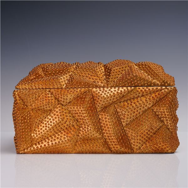 Sculptural Geometric Gilt Lidded Box