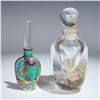 Image 2 : 2pc Decorative Perfume Bottles w/ Stoppers, Reverse-Painted Fish Motif