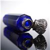 Image 3 : Dutch Silverplate and Metal-Mounted Double-Ended Blue Glass Scent Bottle