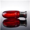 Image 6 : European Silverplate and Metal Capped Ruby Glass Scent Bottle