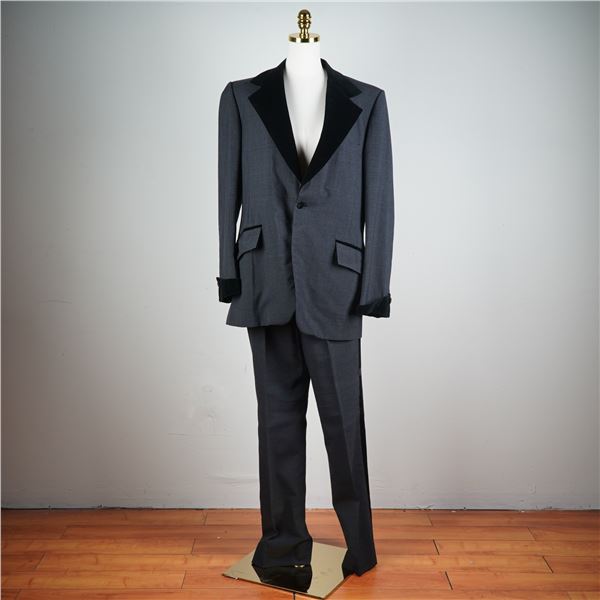 Women's Charcoal Suit, Jordan Marsh Velvet Trim Two-Piece Ensemble