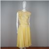 Image 1 : Yellow Beaded Silk Party Dress with Sequined Bodice