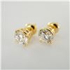 Image 2 : Pair of 14K Yellow Gold Lab Diamond Stud Earrings, 1.50 CTW