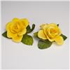 Image 1 : 2pc Fabar Capodimonte Porcelain Figurnies, Yellow Rose
