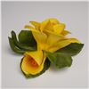 Image 2 : 2pc Fabar Capodimonte Porcelain Figurnies, Yellow Rose