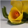 Image 3 : 2pc Fabar Capodimonte Porcelain Figurnies, Yellow Rose