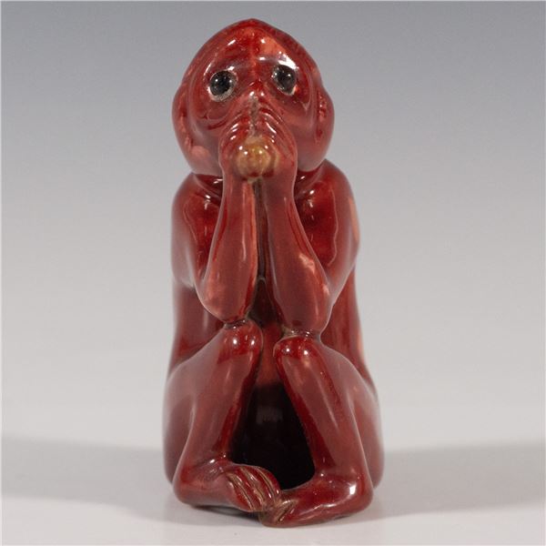Bernard Moore Mottled Flambe Seated Monkey Figurine