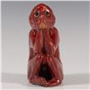Image 1 : Bernard Moore Mottled Flambe Seated Monkey Figurine