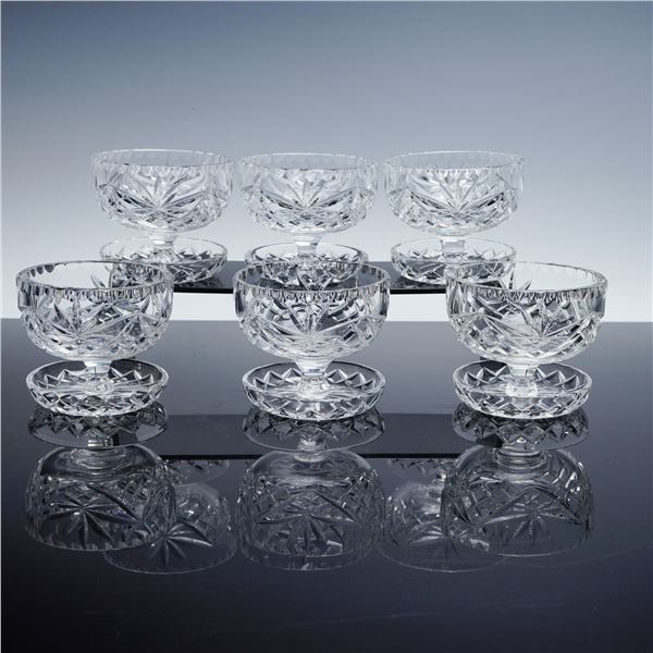 6pc Cut Crystal Footed Sherbet Bowls