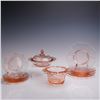 Image 1 : 13pc Vintage Pink Depression Glass Dinnerware