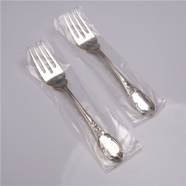 2pc Buccellati Sterling Silver Fish/Salad Forks, Monte Mario Pattern