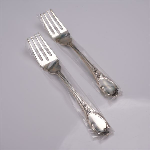 2pc Buccellati Sterling Silver Fish/Salad Forks, Monte Mario Pattern