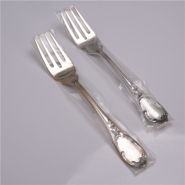 2pc Buccellati Sterling Silver Fish/Salad Forks, Monte Mario Pattern