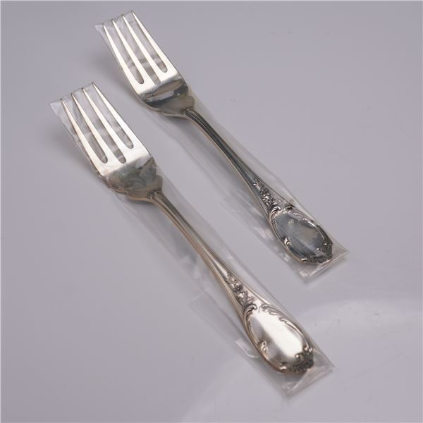 2pc Buccellati Sterling Silver Fish/Salad Forks, Monte Mario Pattern