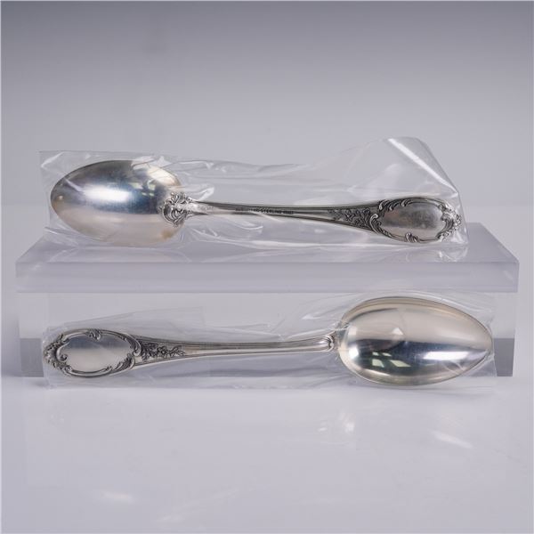 2pc Buccellati Sterling Silver Place Spoons, Monte Mario Pattern