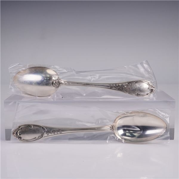 2pc Buccellati Sterling Silver Place Spoons, Monte Mario Pattern