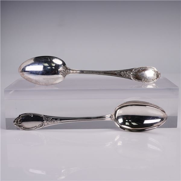 2pc Buccellati Sterling Silver Place Spoons, Monte Mario Pattern