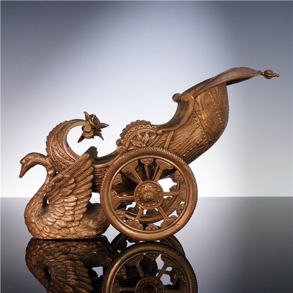 Ornamental Bronze Swan-Drawn Chariot