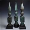 3pc Decorative Finials Set, Verdigris Patina, Made in India