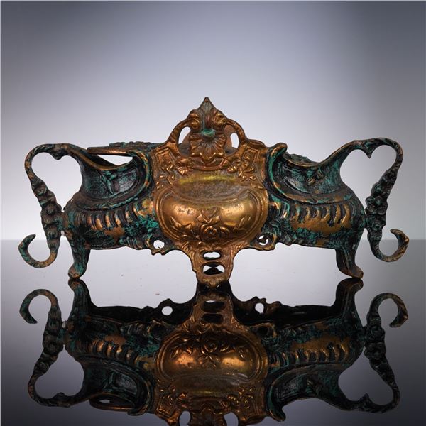 Antique French Art Nouveau Gilt Bronze Jardiniere with Pierced Insert