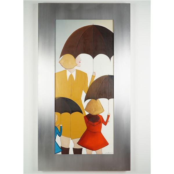 Jessica Stoddart-Ladd, Oil on Wood Canvas, Mother and Daughter, Signed