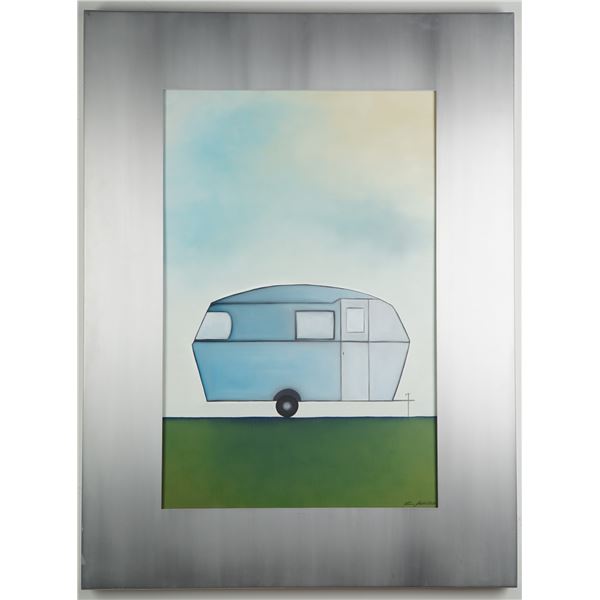 Jessica Stoddart-Ladd, Oil on Wood Canvas, The Camper, Signed