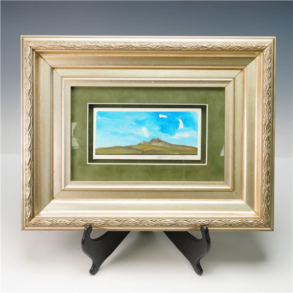 Dennis Haggerty Gouache Landscape Painting, Signed