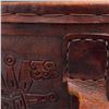 Image 4 : Mid-Century Mayan Tooled Leather Ottoman - In the Style of Angel Pazmino