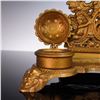 Image 4 : Gilded Cast Iron Double Inkwell with Ornate Backplate and Cherub Motif