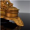 Image 6 : Gilded Cast Iron Double Inkwell with Ornate Backplate and Cherub Motif