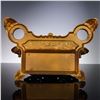 Image 7 : Gilded Cast Iron Double Inkwell with Ornate Backplate and Cherub Motif