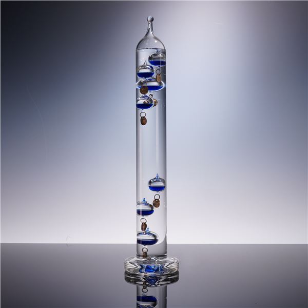 Galileo Glass Thermometer with Blue Floating Spheres