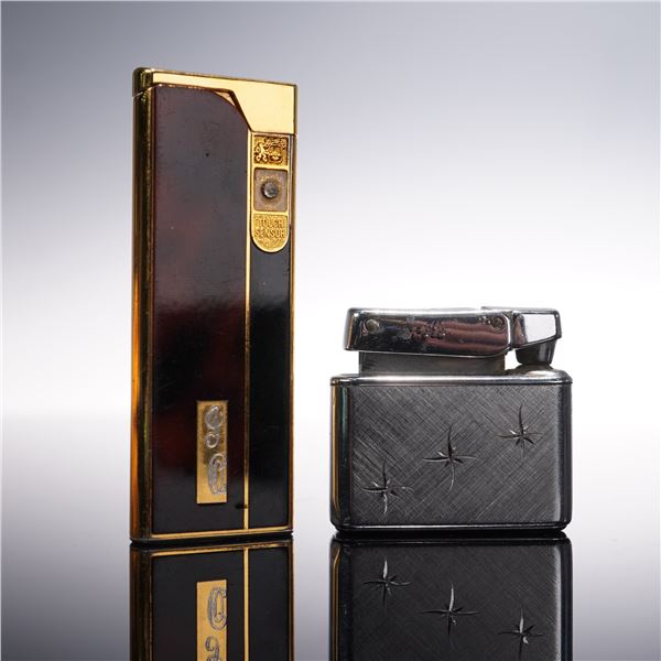 2pc Vintage Butane Pocket Lighters, Colibri and Kreisler