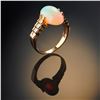 Image 1 : 14K Gold Ring with 4.59ct Opal and Diamond Accents