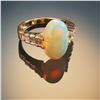 Image 2 : 14K Gold Ring with 4.59ct Opal and Diamond Accents