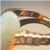 Image 4 : 14K Gold Ring with 4.59ct Opal and Diamond Accents
