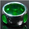 Image 3 : Sterling Silver and Green Glass Openwork Ring