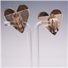 Image 2 : One pair Sterling Silver Heart Clip Earrings Signed