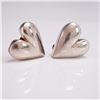 Image 3 : One pair Sterling Silver Heart Clip Earrings Signed