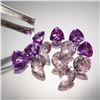 Image 2 : 12pc Loose Simulated Gemstones: Round and Trillion-Cut in Lavender & Purple