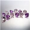 Image 3 : 12pc Loose Simulated Gemstones: Round and Trillion-Cut in Lavender & Purple
