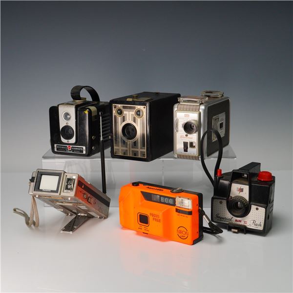 6pc Vintage Cameras and Portable TV Lot